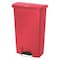 Rubbermaid Commercial Slim Jim Step-On 18 gal Rectangular Slim-Profile Plastic Can, Red, Foot Pedal, Plastic, 13 in 1883568 - alternate 1