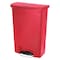 Rubbermaid Commercial Slim Jim Step-On 24 gal Rectangular Slim-Profile Plastic Can, Red, Foot Pedal, Plastic, 23 3/8 in 1883570 - alternate 1