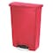 Rubbermaid Commercial Slim Jim Step-On 24 gal Rectangular Slim-Profile Plastic Can, Red, Foot Pedal, Plastic, 23 3/8 in 1883570 - alternate 2
