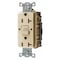 Hubbell Wiring Device-Kellems GFCI Receptacle: Duplex, 1 Phase, NEMA 5-20R, 125V AC, 20 A, 2 Poles, Screw Terminals, Ivory GFR20I - alternate 1