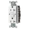 Hubbell Wiring Device-Kellems GFCI Receptacle, Duplex, 1 Phase, NEMA 5-20R, 125V AC, 20 A, 2 Poles, Screw Terminals, White GFR20W - alternate 1