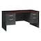 Hirsh Office Desk, Double Pedestal, 60"W x 30"D, Charcoal/Mahogany 20534 - alternate 1