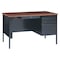 Hirsh Office Desk, Right Hand Pedestal, 48"W x 30"D, Black/Walnut 20437 - alternate 1