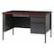Hirsh Office Desk, Right Hand Pedestal, 48"W x 30"D, Char/Mahogany 20438 - alternate 1