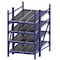 Unex Roller Rack Starter Gravity Flow Rack, 72 in D, 48 in W, 4 Shelves, Blue RR99S2W4X6-S - alternate 1