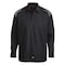 Dickies Men's Long Sleeve Shirt, 35% Cotton, 65% Polyester, Button Down, Black/Gray, L 6605BS RG L - alternate 1