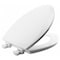 Bemis Elongated Toilet Seat W/ Cover, Closed Front, External Check Hinge, 2 in Seat H, 14-1/8 in W, White 1500EC 000 - alternate 2