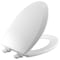 Bemis Elongated Toilet Seat W/ Cover, Closed Front, External Check Hinge, 2 in Seat H, 14-1/8 in W, White 1500EC 000 - alternate 1