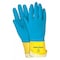 Mcr Safety Chem-Tech Chemical Resistant Gloves, Natural Rubber Latex, 12 in L, 28 mil, Blue, Yellow, L, 12 PK 5409S - alternate 1