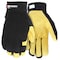 Mcr Safety MCR Safety Multi-Task Mechanics Gloves, Grain Deerskin Leather Palm, Spandex Back, M, Black/Yellow 901M - alternate 1