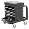 Omega Toolbox Creeper Tool Box Creeper Seat, 3 Drawer, Black, Steel, 14-1/2 in W x 19 in D x 18-1/4 in H 92450 - alternate 2