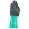 Ansell AlphaTec(R) 58-128 Chemical Resistant Gloves, Nitrile, 12 in L, 7 mil, Gray, Green, 7, 1 PR 58-128 - alternate 3