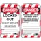 Condor Lockout Tag, Locked Out / Do Not Operate / Only Removed By, Plastic, 3.25 in W x 5.75 in H, PK10 48RU16 - alternate 1