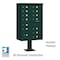 Salsbury Industries Cluster Box Unit, Green, Powder Coated, 14 Doors, Pedestal, 4 Type 3313GRN-U - alternate 1