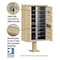 Salsbury Industries Cluster Box Unit, Beige, Powder Coated, 14 Doors, Pedestal, 4 Type 3313SAN-U - alternate 3