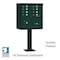 Salsbury Industries Cluster Box Unit, Green, Powder Coated, 10 Doors, Pedestal, 1 Type 3308GRN-U - alternate 1