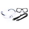 3M Safety Glasses Kit W/ Elastic Strap, Foam Gasket, Solus 1000, Anti-Fog, Black/Blue, Clear S1101SGAF-KT - alternate 1