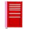 Proto 550S Series Side Cabinet, 6 Drawer, Red, Steel, 19 in W x 25-1/4 in D x 34 in H J551934-6RD-SC - alternate 1