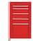 Proto 550S Series Tool Cabinet, 5 Drawer, Red, Steel, 19 in W x 25-1/4 in D x 34 in H J551934-5RD-SC - alternate 1