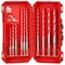 Milwaukee Tool SHOCKWAVE Impact Duty Carbide Hammer Drill Bit Set, 6 in Overall Length, Includes Case, 10 pc 48-20-9058 - alternate 1