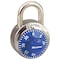 Master Lock Combination Padlock, V660 Control Key, Hardened Steel, Stainless Steel 1525BLU - alternate 1