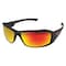 Edge Eyewear Brazeau Torque, Safety Glasses, Anti-Scratch, Red Mirror Lens, Black/Red Frame, Full-Frame XBAP139 - alternate 1