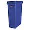 Rubbermaid Commercial Slim Jim 23 gal Rectangular Slim-Profile Plastic Can, Blue, None, Plastic, 11 in 1956185 - alternate 1