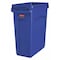 Rubbermaid Commercial Slim Jim 16 gal Rectangular Slim-Profile Plastic Can, Blue, None, Plastic, 11 in 1971257 - alternate 1