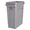 Rubbermaid Commercial Slim Jim 16 gal Rectangular Slim-Profile Plastic Can, Gray, None, Plastic, 11 in 1971258 - alternate 1