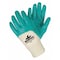 Mcr Safety Coated Gloves, Nitrile, Smooth, 3/4 Dip, 0 Abrasion Level, White/Green, M 1 PR 9790M - alternate 1