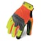 Ironclad Performance Wear Command(TM) Hi-Vis Mechanics Touchscreen Gloves, Nylon Palm, Polyester Back, S, Orange/Yellow IEX-HVP-02-S - alternate 1