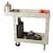 Rubbermaid Commercial Utility Cart with Deep Lipped Plastic Shelves, Plastic, 500 lb Load Capacity, 2 Shelves, 39 in L FG450088BEIG - alternate 11