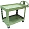 Rubbermaid Commercial Utility Cart with Deep Lipped Plastic Shelves, Plastic, 500 lb Load Capacity, 2 Shelves, 44 in L FG452088BEIG - alternate 1