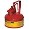 Justrite Type I Safety Can, Galvanized Steel, 1 qt, Trigger Handle, Self-Closing Lid, Red, Flammables 10101 - alternate 4
