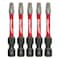 Milwaukee Tool SHOCKWAVE 2" Impact Square Recess No. 2 Power Bits (5 PK) 48-32-4606 - alternate 1