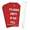 Brady Cylinder Status Tag, Lockout Tagout, Polyester, 5 3/4 in H x 3 in W, 3/8 in Dia., Red, White, 10 PK 17928 - alternate 1