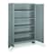 Lyon Shelving Storage Cabinet, 82 in H, 36 in W, 21 in D, Swing, Padlock Hasp, Gray, 4 Shelves, 0 Drawers DD1114 - alternate 3