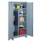 Lyon Combo Wardrobe Storage Cabinet, 82 in H, 36 in W, 24 in D, Swing, Padlock Hasp, Gray, 4 Shelves DD1121 - alternate 1