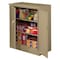 Tennsco Shelving Storage Cabinet, 42 in H, 36 in W, 24 in D, Swing, Keyed, Sand, 2 Shelves, 0 Drawers 2442SU-SD - alternate 2
