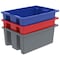 Akro-Mils Stack & Nest Storage Container, 6.1 gal, 19-1/2 in L x 13-1/2 in W x 8 in H, Blue 35200BLUE - alternate 3