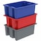Akro-Mils Stack & Nest Storage Container, 6.1 gal, 19-1/2 in L x 13-1/2 in W x 8 in H, Blue 35200BLUE - alternate 4