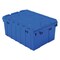 Akro-Mils Attached Lid Container, 8 gal Volume Cap., 21 1/2 in L, 15 1/4 in W, 9 in H, Plastic, Steel Hinge 39085BLUE - alternate 1