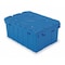 Akro-Mils Attached Lid Container, 1.12 cu. ft., Blue 39085BLUE