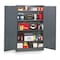 Zoro Select Shelving Storage Cabinet, 78 in H, 48 in W, 18 in D, Swing, Keyed, Gray, 4 Shelves, 0 Drawers 1UFE6 - alternate 1