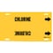 Brady Pipe Marker, Chlorine, Yellow, 10 to 15 In 4025-H - alternate 1