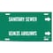 Brady Pipe Marker, Sanitary Sewer, Gn, 10 to15 In 4123-H - alternate 1