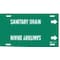 Brady Pipe Markr, Sanitary Drain, Gn, 8to9-7/8 In 4122-G - alternate 1