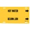 Brady Pipe Marker, Hot Water, Yel, 8 to 9-7/8 In 4079-G - alternate 1