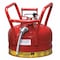 Justrite Type II Safety Can, AccuFlow(TM), 2.5 gal, 5/8 in Metal Hose, Roll Bars, DOT, Red, Flammables 7325120 - alternate 2