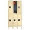Tennsco Wardrobe Locker, 36 in W, 15 in D, 78 in H, (2) Tier, (3) Wide, Sand DTS-121536-3SD - alternate 1